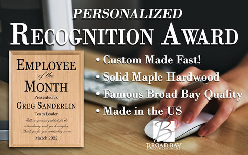 Employee of the Month Plaque – Personalized Monthly Recognition Award