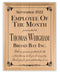 Employee of the Month Plaque – Personalized Recognition Award with Custom Name, Month & Message