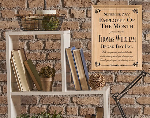 Employee of the Month Plaque – Personalized Recognition Award with Custom Name, Month & Message