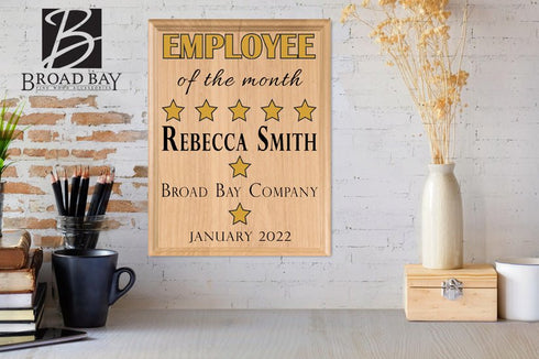 Employee of the Month Plaque – Personalized Monthly Recognition Award