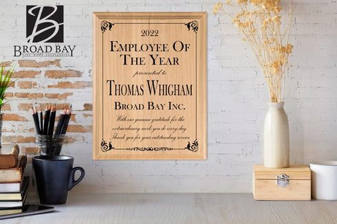 Employee of the Year Plaque – Personalized Recognition Award for Outstanding Team Members