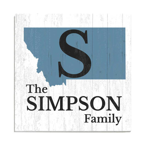 Family Name Sign Home State Custom - Select Your State - 10.5in x 10.5in