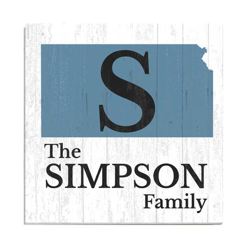 Family Name Sign Home State Custom - Select Your State - 10.5in x 10.5in