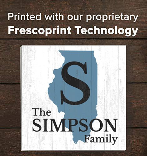 Family Name Sign Home State Custom - Select Your State - 10.5in x 10.5in