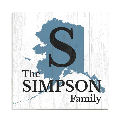 Family Name Sign Home State Custom - Select Your State - 10.5in x 10.5in