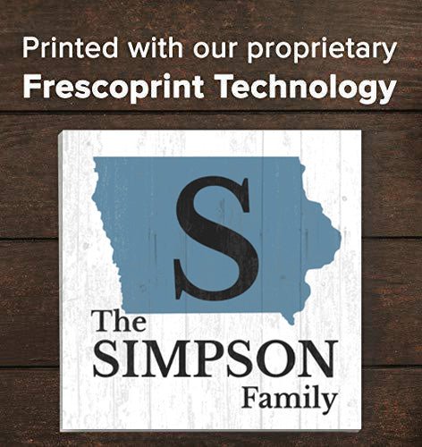 Family Name Sign Home State Custom - Select Your State - 10.5in x 10.5in