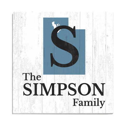 Family Name Sign Home State Custom - Select Your State - 10.5in x 10.5in