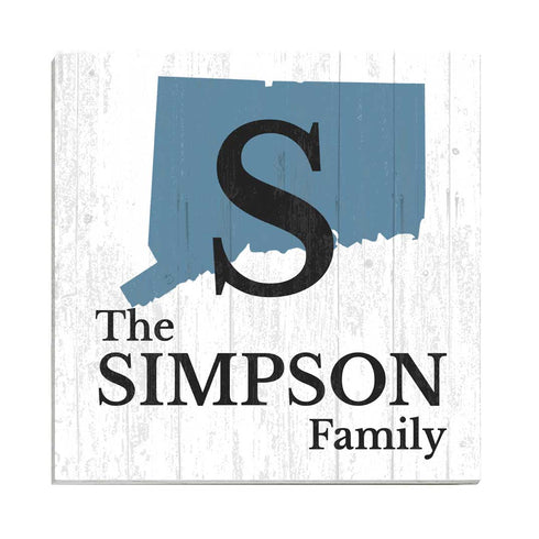 Family Name Sign Home State Custom - Select Your State - 10.5in x 10.5in