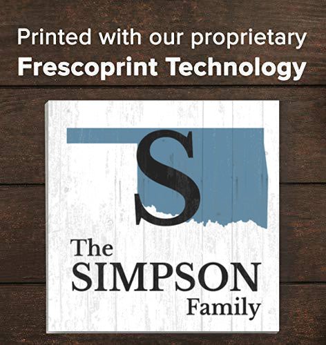 Family Name Sign Home State Custom - Select Your State - 10.5in x 10.5in