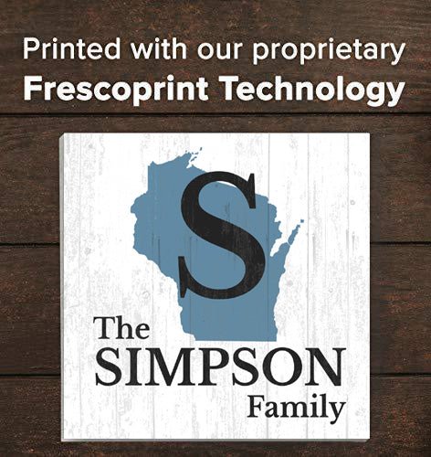 Family Name Sign Home State Custom - Select Your State - 10.5in x 10.5in
