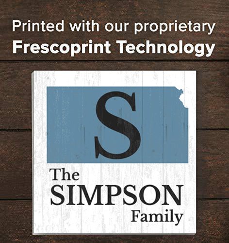 Family Name Sign Home State Custom - Select Your State - 10.5in x 10.5in