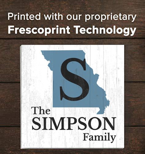 Family Name Sign Home State Custom - Select Your State - 10.5in x 10.5in