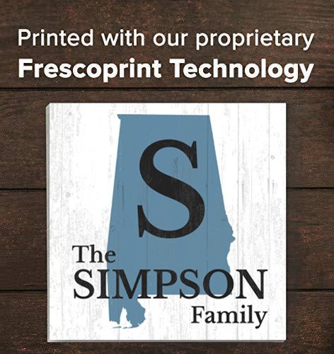 Family Name Sign Home State Custom - Select Your State - 10.5in x 10.5in