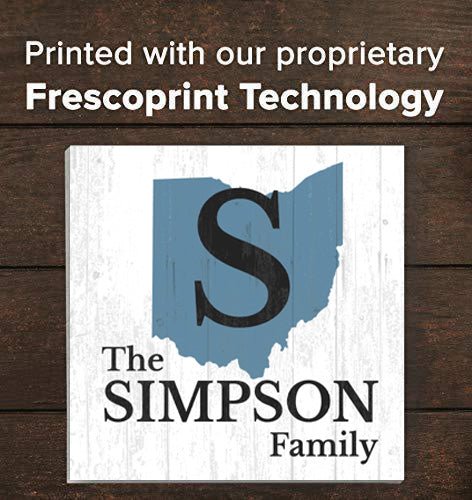Family Name Sign Home State Custom - Select Your State - 10.5in x 10.5in