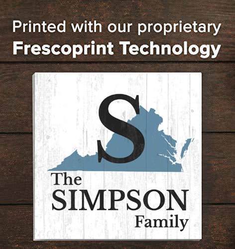 Family Name Sign Home State Custom - Select Your State - 10.5in x 10.5in