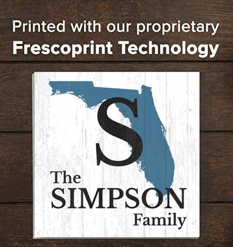 Family Name Sign Home State Custom - Select Your State - 10.5in x 10.5in