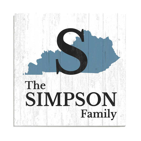 Family Name Sign Home State Custom - Select Your State - 10.5in x 10.5in
