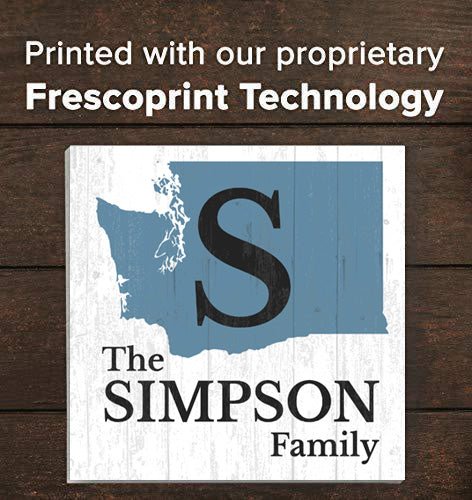 Family Name Sign Home State Custom - Select Your State - 10.5in x 10.5in