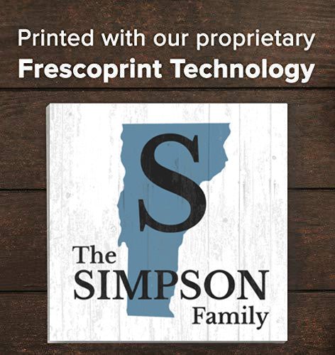 Family Name Sign Home State Custom - Select Your State - 10.5in x 10.5in