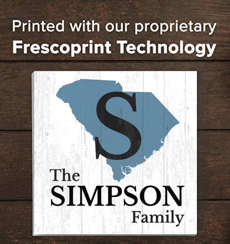 Family Name Sign Home State Custom - Select Your State - 10.5in x 10.5in