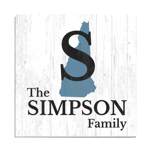 Family Name Sign Home State Custom - Select Your State - 10.5in x 10.5in
