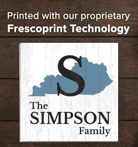 Family Name Sign Home State Custom - Select Your State - 10.5in x 10.5in