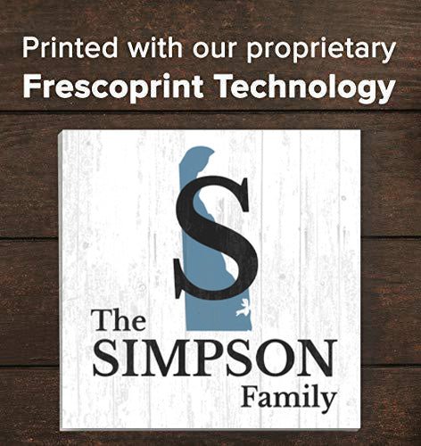 Family Name Sign Home State Custom - Select Your State - 10.5in x 10.5in
