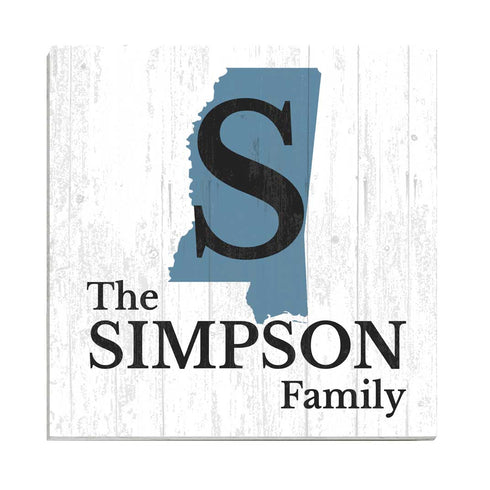 Family Name Sign Home State Custom - Select Your State - 10.5in x 10.5in