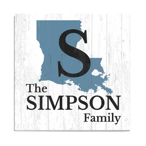 Family Name Sign Home State Custom - Select Your State - 10.5in x 10.5in