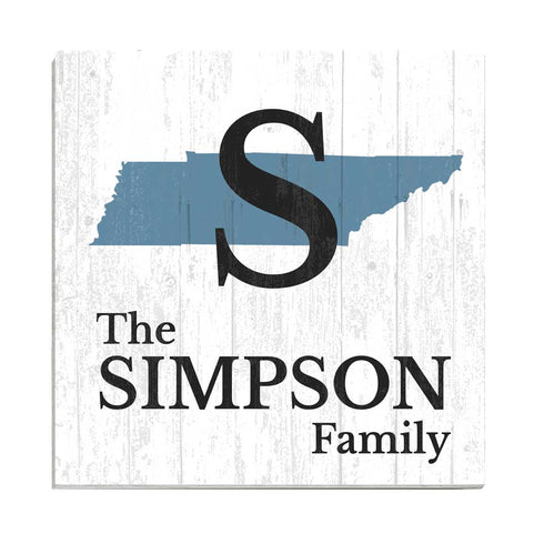 Family Name Sign Home State Custom - Select Your State - 10.5in x 10.5in