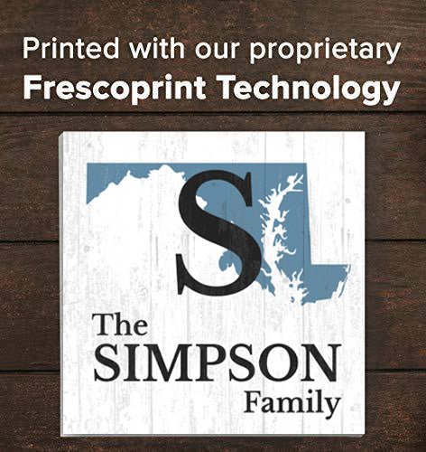 Family Name Sign Home State Custom - Select Your State - 10.5in x 10.5in
