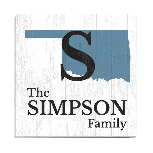 Family Name Sign Home State Custom - Select Your State - 10.5in x 10.5in