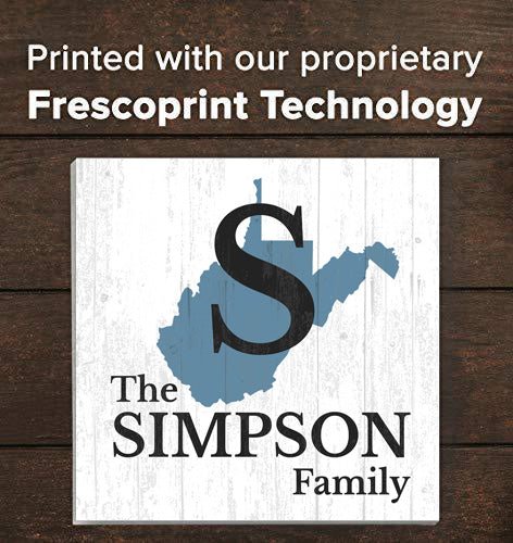 Family Name Sign Home State Custom - Select Your State - 10.5in x 10.5in