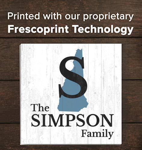 Family Name Sign Home State Custom - Select Your State - 10.5in x 10.5in