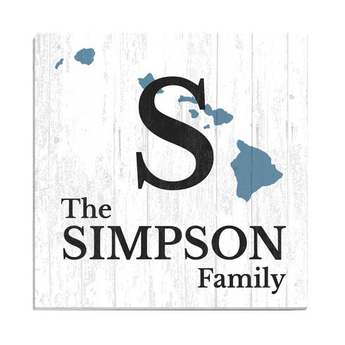Family Name Sign Home State Custom - Select Your State - 10.5in x 10.5in