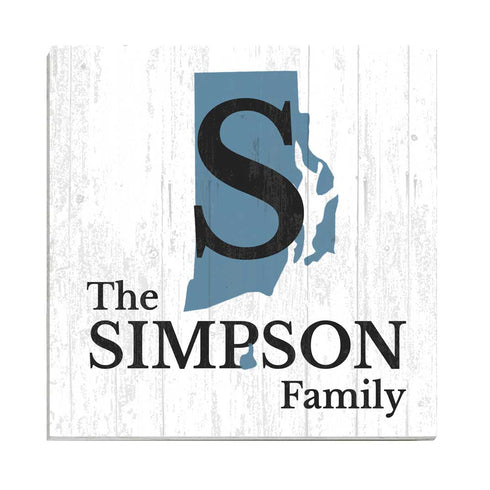 Family Name Sign Home State Custom - Select Your State - 10.5in x 10.5in