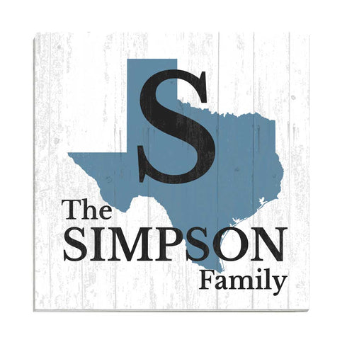 Family Name Sign Home State Custom - Select Your State - 10.5in x 10.5in