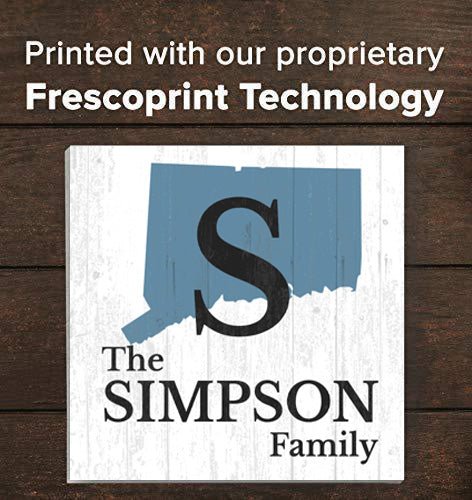 Family Name Sign Home State Custom - Select Your State - 10.5in x 10.5in