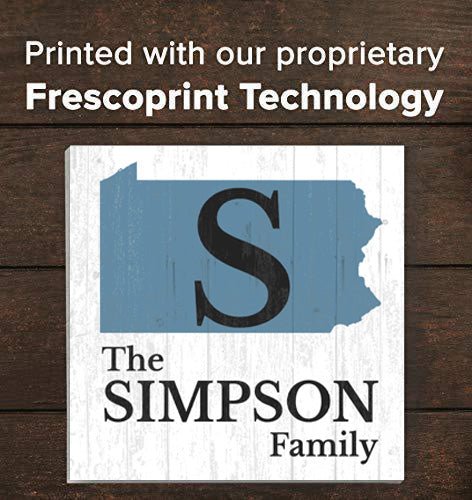 Family Name Sign Home State Custom - Select Your State - 10.5in x 10.5in
