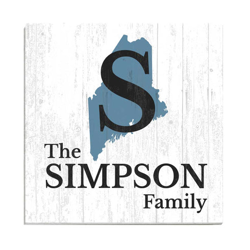 Family Name Sign Home State Custom - Select Your State - 10.5in x 10.5in