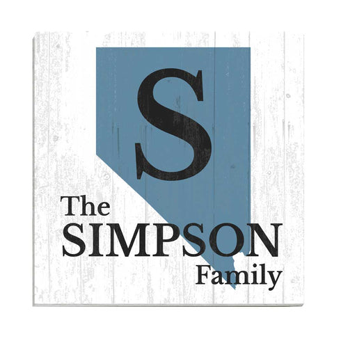 Family Name Sign Home State Custom - Select Your State - 10.5in x 10.5in