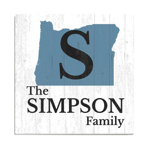 Family Name Sign Home State Custom - Select Your State - 10.5in x 10.5in