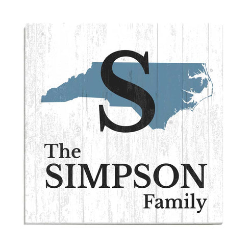 Family Name Sign Home State Custom - Select Your State - 10.5in x 10.5in