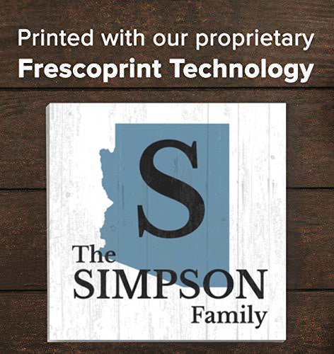 Family Name Sign Home State Custom - Select Your State - 10.5in x 10.5in