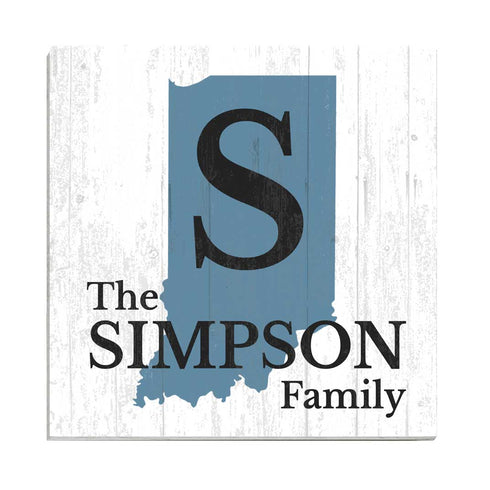 Family Name Sign Home State Custom - Select Your State - 10.5in x 10.5in