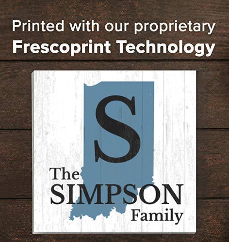 Family Name Sign Home State Custom - Select Your State - 10.5in x 10.5in