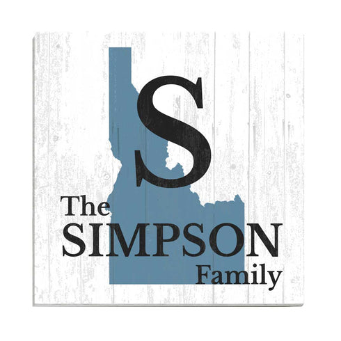 Family Name Sign Home State Custom - Select Your State - 10.5in x 10.5in