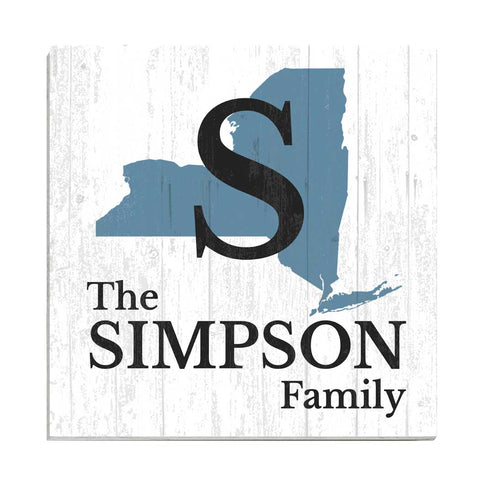 Family Name Sign Home State Custom - Select Your State - 10.5in x 10.5in