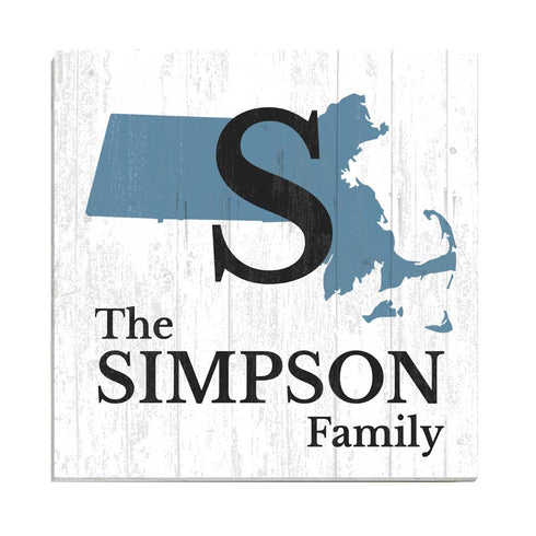 Family Name Sign Home State Custom - Select Your State - 10.5in x 10.5in