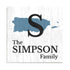 Home State Family Name Sign - Personalized Custom State Design
